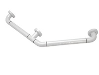 Поручень угловой трехопорный с антибактериальным покрытием (белая) - fgospostavki.ru - Красный Сулин