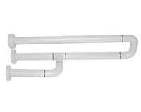 Поручень неоткидной трёхопорный с антибактериальным покрытием (белый) - fgospostavki.ru - Красный Сулин