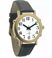 Часы для слабовидящих людей с белым циферблатом на кожаном ремешке - fgospostavki.ru - Красный Сулин