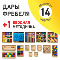 Игровой набор Дары Фребеля 14 модулей с методическим пособием (1 книга) - fgospostavki.ru - Красный Сулин