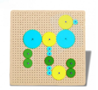 Тактильно-развивающая панель с разноцветными шестеренками - fgospostavki.ru - Красный Сулин