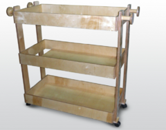 Тележка для спортинвентаря и игрушек (3 полки) 115х50х90см (фанера лак) - fgospostavki.ru - Красный Сулин