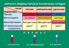 Таблица. Окраска индикаторов в различных средах. - fgospostavki.ru - Красный Сулин