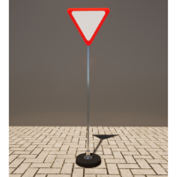 Знак дорожный "Уступите дорогу" 2.4 типоразмер 40 на стойке с основанием 3кг - fgospostavki.ru - Красный Сулин