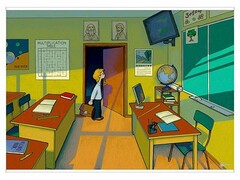 Магнитно-маркерный ситуационный плакат "Классная комната" с набором магнитных карточек + методические рекомендации (иностранный язык) - fgospostavki.ru - Красный Сулин