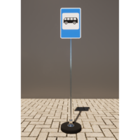 Знак дорожный "Место остановки автобуса" 5.16 типоразмер 40 на стойке с основанием 3кг - fgospostavki.ru - Красный Сулин