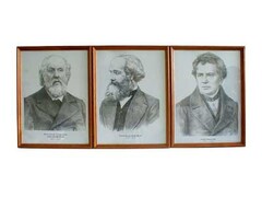 Портреты выдающихся физиков (деревянная рамка, под стеклом) - fgospostavki.ru - Красный Сулин
