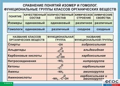 Таблица. Сравнение понятий изомер и гомолог. Функциональные группы классов органических веществ. - fgospostavki.ru - Красный Сулин