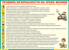 Таблица "Правила безопасности на уроке физики" (100х140 сантиметров, винил) - fgospostavki.ru - Красный Сулин