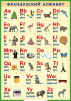Таблица "Французский алфавит в картинках (с транскрипцией)" (100х140 сантиметров, винил) - fgospostavki.ru - Красный Сулин