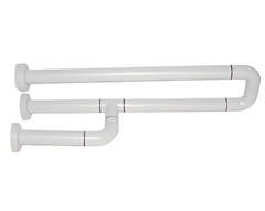 Поручень неоткидной трёхопорный с антибактериальным покрытием (белый) - fgospostavki.ru - Красный Сулин