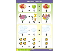 Таблица демонстрационная "Сложение и вычитание" (винил 70x100) - fgospostavki.ru - Красный Сулин