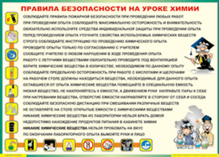 Таблица "Правила безопасности на уроке химии" (100х140 сантиметров, винил) - fgospostavki.ru - Красный Сулин