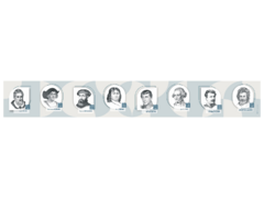 Стенд-лента "Выдающиеся путешественники и ученые-географы" - fgospostavki.ru - Красный Сулин