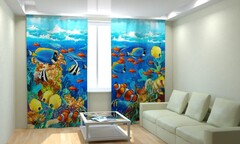 Комплект светонепроницаемых штор "Рыбки" - fgospostavki.ru - Красный Сулин