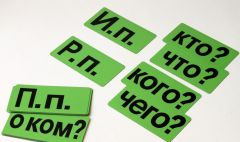 Набор магнитных карточек "Падежи" (фон зелёный) - fgospostavki.ru - Красный Сулин