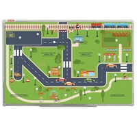 Магнитно-маркерная доска "Безопасный маршрут школьника" (дом-школа-дом) с комплектом тематических магнитов КМ-17 - fgospostavki.ru - Красный Сулин