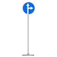 Знак дорожный " Движение прямо или направо" 4.1.4 типоразмер 40 на стойке с основанием 3кг - fgospostavki.ru - Красный Сулин