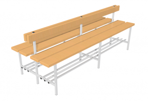 Скамья для раздевалок двухсторонняя с спинкой (2 метра) - fgospostavki.ru - Красный Сулин