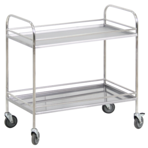 Столик процедурный с двумя полками и бортиками передвижной из нержавеющей стали - fgospostavki.ru - Красный Сулин