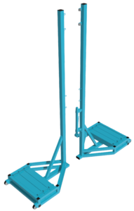 Стойки волейбольные для зала с механизмом натяжения (передвижная с противовесом, без сетки) - fgospostavki.ru - Красный Сулин