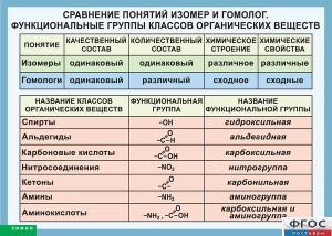 Таблица. Сравнение понятий изомер и гомолог. Функциональные группы классов органических веществ. - fgospostavki.ru - Красный Сулин