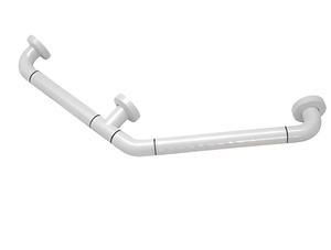 Поручень угловой трехопорный с антибактериальным покрытием (белая) - fgospostavki.ru - Красный Сулин