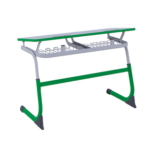 Парта SMARTY двухместная регулируемая по высоте (наклонная столешница) с антивандальной кромкой - fgospostavki.ru - Красный Сулин