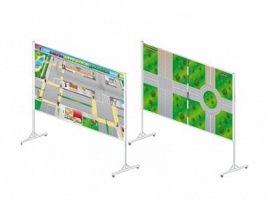 Двухсторонняя магнитно-маркерная доска "Азбука дорожного движения" на разборной стойке - fgospostavki.ru - Красный Сулин