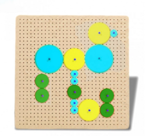 Тактильно-развивающая панель с разноцветными шестеренками - fgospostavki.ru - Красный Сулин