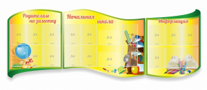 Стенд "Начальная школа" резной из 3-х частей - fgospostavki.ru - Красный Сулин