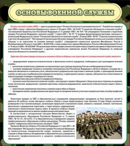 Стенд "Основы военной службы" - fgospostavki.ru - Красный Сулин