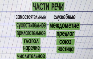 Набор магнитных карточек "Части речи" (фон зелёный) - fgospostavki.ru - Красный Сулин