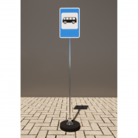 Знак дорожный "Место остановки автобуса" 5.16 типоразмер 40 на стойке с основанием 3кг - fgospostavki.ru - Красный Сулин