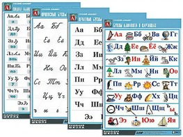 Комплект таблиц "Русский алфавит" (4 таблицы, формат А1, матовое ламинирование) - fgospostavki.ru - Красный Сулин