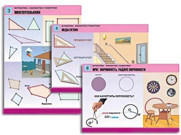 Комплект таблиц "Математика. Знакомство с геометрией" (6 таблиц, формат А1, ламинированные) - fgospostavki.ru - Красный Сулин