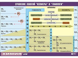 Таблица демонстрационная "Сравнение понятий изомер и гомолог" (винил 70x100) - fgospostavki.ru - Красный Сулин