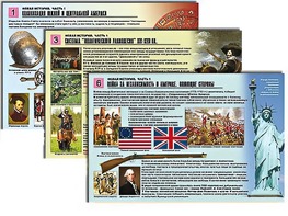 Комплект таблиц по истории "Новая история. Часть 1" раздаточные (цветные, ламинированные, А4, 6 штук) - fgospostavki.ru - Красный Сулин