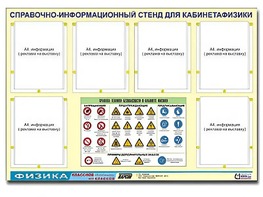 Стенд информационный "Правила техники безопасности в кабинете физики" (80х110, 6 карманов) - fgospostavki.ru - Красный Сулин