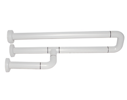 Поручень неоткидной трёхопорный с антибактериальным покрытием (белый) - fgospostavki.ru - Красный Сулин