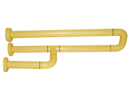 Поручень неоткидной трёхопорный с антибактериальным покрытием (желтый) - fgospostavki.ru - Красный Сулин