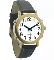 Часы для слабовидящих людей с белым циферблатом на кожаном ремешке - fgospostavki.ru - Красный Сулин