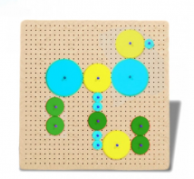 Тактильно-развивающая панель с разноцветными шестеренками - fgospostavki.ru - Красный Сулин