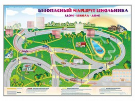 Магнитно-маркерная доска "Безопасный маршрут школьника (дом – школа – дом)" с комплектом тематических магнитов - fgospostavki.ru - Красный Сулин