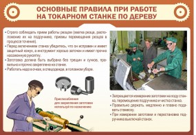 Стенд "Основные правила при работе на токарном станке по дереву" - fgospostavki.ru - Красный Сулин